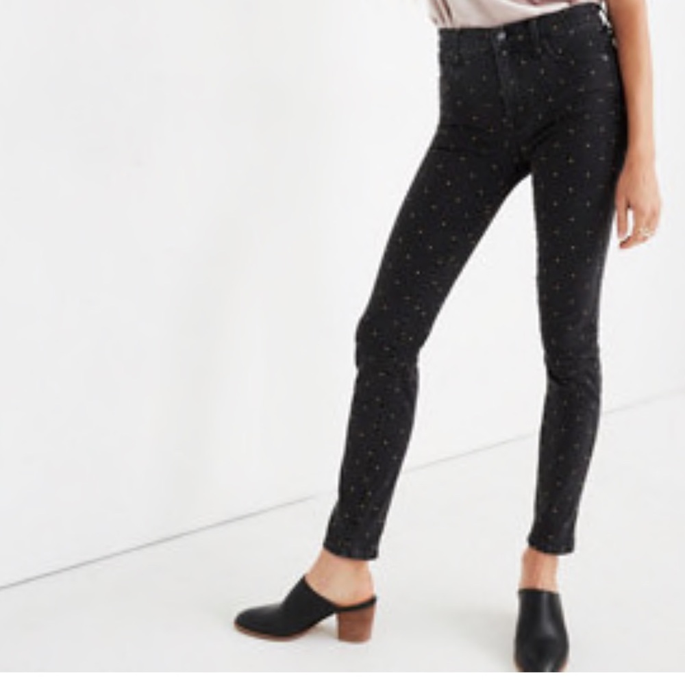 Madewell Metallic Dot Skinny Jeans